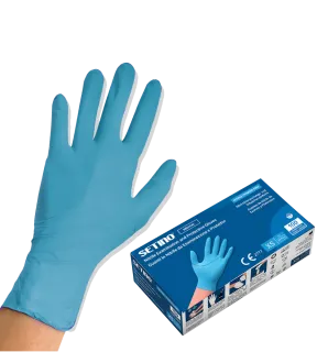 SETINO Jednorázové nitrilové vyšetřovací rukavice modré 100 ks S