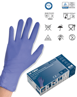 SETINO Jednorázové nitrilové vyšetřovací rukavice fialová  3.5 gramů100 ks S