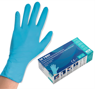 SETINO Jednorázové Vinyl / Nitrile Blended vyšetřovací rukavice modré 100 ks L
